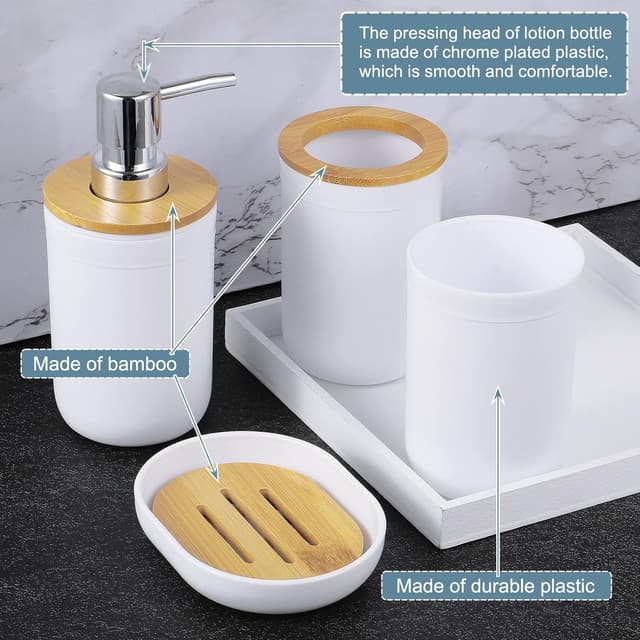 Thumbnail 2 de Kinsinder Bathroom Set 4-pc Bamboo & Polypropylene