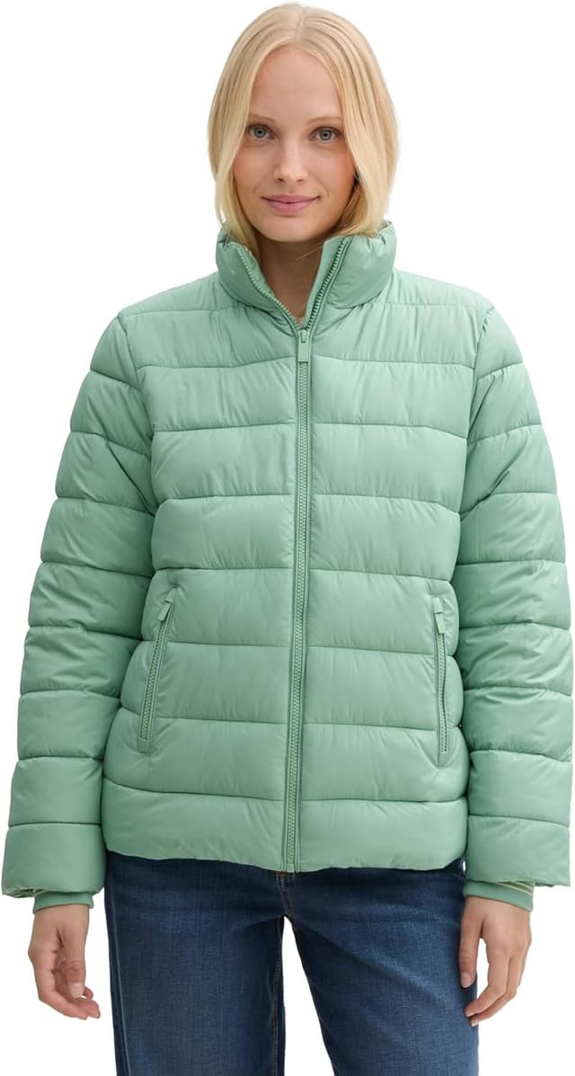 Detalle de TOM TAILOR Giacca donna trapuntata impermeabile con logo sul braccio