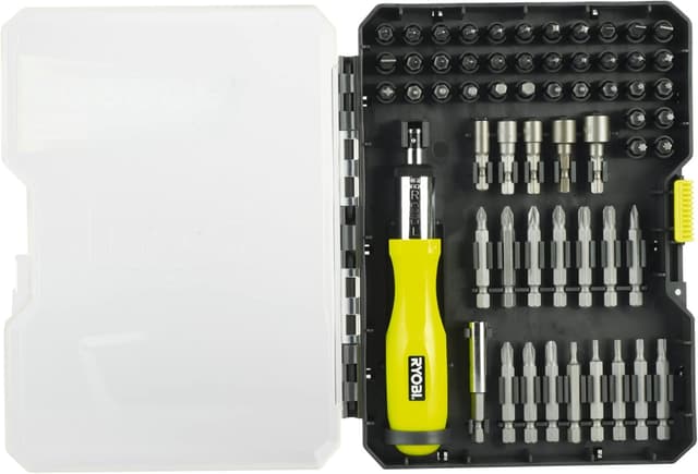Detalle de Ryobi set di 59 accessori per avvitare e bullonare con cacciaviti a cricchetto