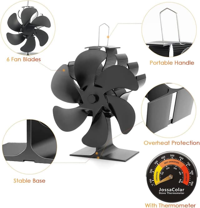 Thumbnail 6 de JossaColar Wood Stove Fan 6.5in