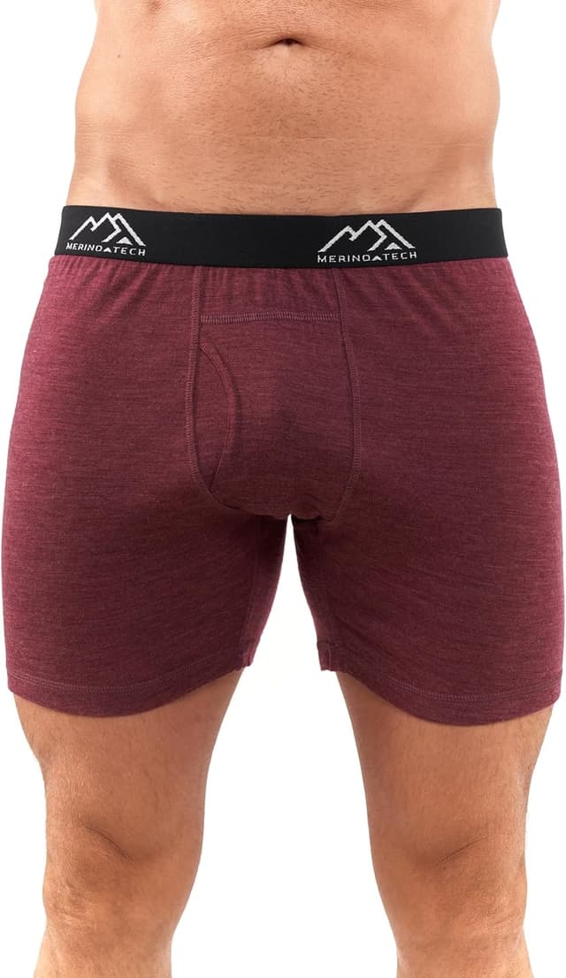 Detalle de Merino.tech Herren-Boxershorts aus 100% Merinowolle – atmungsaktiv, geruchsarm & feuchtigkeitsableitend