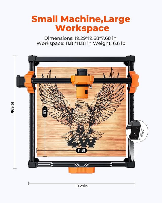 Thumbnail 4 de ACMER S2 4W Laser Graviermaschine 300x300mm