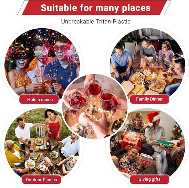 Thumbnail 6 de HAHASHOW Copas de Vino Tinto Irrompibles para Fiestas 🍷