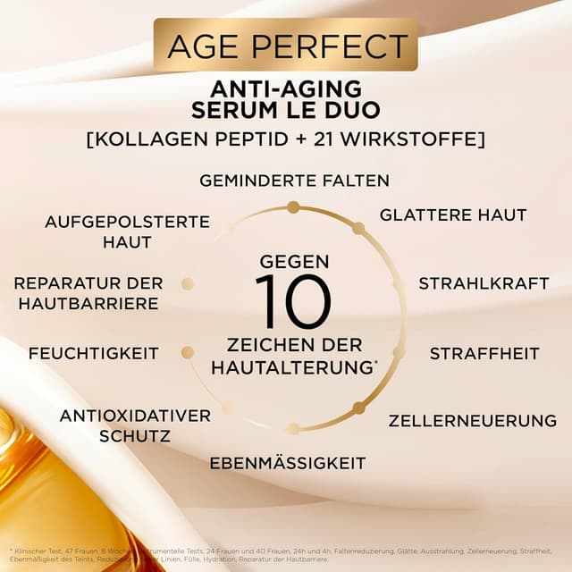 Detalle de L'Oréal Paris Age Perfect Anti-Aging Routine Duo mit Serum Le Duo & Zell-Renaissance Tagespflege (Geschenkset, 30 ml + 50 ml)