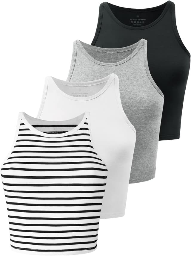Detalle de Kole Meego Crop Tops 4-Pack High Neck