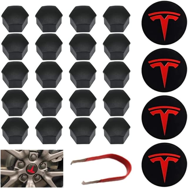 Detalle de Set coprimozzo e copribulloni Magic Select per Tesla Model 3 (4 coprimozzi + 20 tappi dadi ruota)