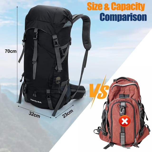 Thumbnail 6 de Zaino trekking Cozary Zaino Trekking 70L antistrappo impermeabile con copripioggia