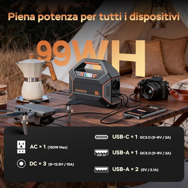 Thumbnail 1 de MARBERO Generatore di Corrente Portatile 99Wh