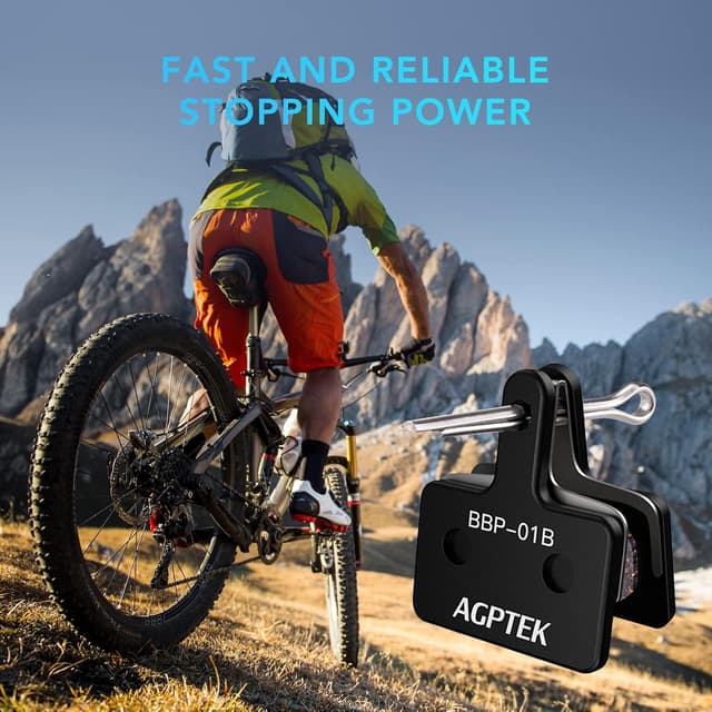 Detalle de AGPTEK Bike Brake Pads (4 Pairs) for Disc Brakes – Semi-metal, compatible with Shimano B01S models