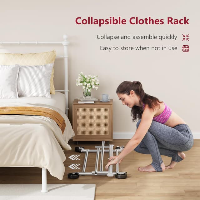 Detalle 2 de Tajsoon heavy duty clothes rack 350 lbs