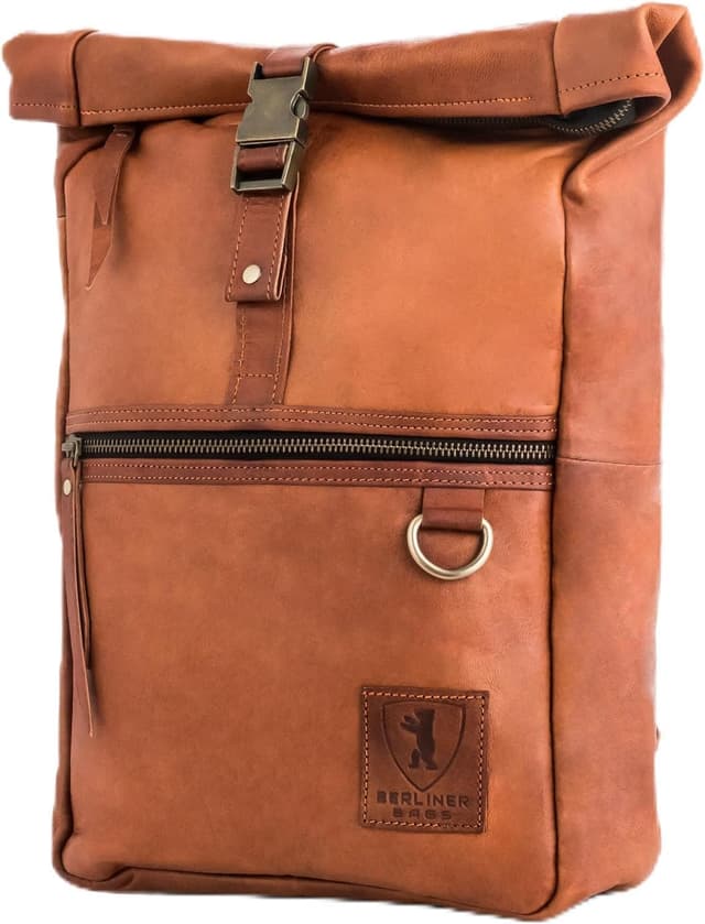 Detalle de Berliner Bags Utrecht M Rolltop-Rucksack Leder 15