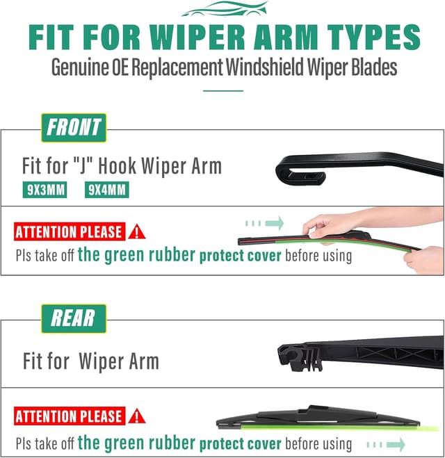 Thumbnail 6 de OEM Windshield Wiper Blades Set 26,18,13 in