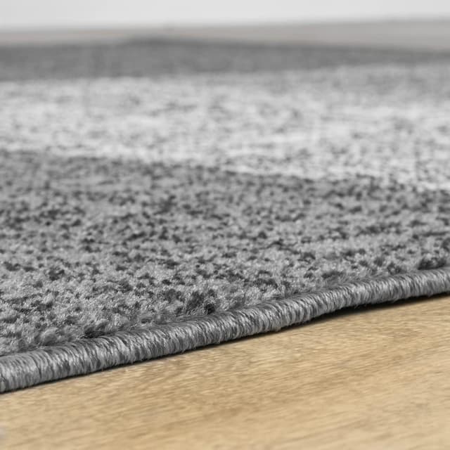 Detalle 2 de TT Home tapis salon chambre adulte à poils ras gris 60 x 110 cm motif géométrique