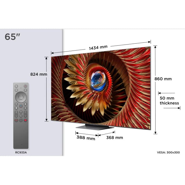 Detalle 2 de TCL 65C8K QD-Mini LED 65" (4K HDR Premium 4500) con Google TV, reacondicionada Grado B