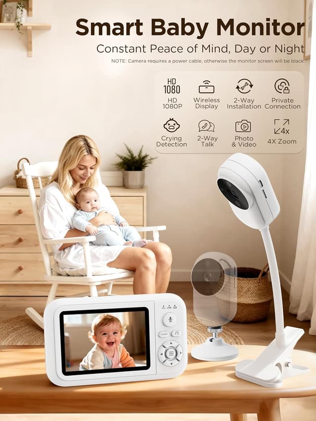 Detalle 2 de NUOTUN Baby Monitor 1080P with Camera