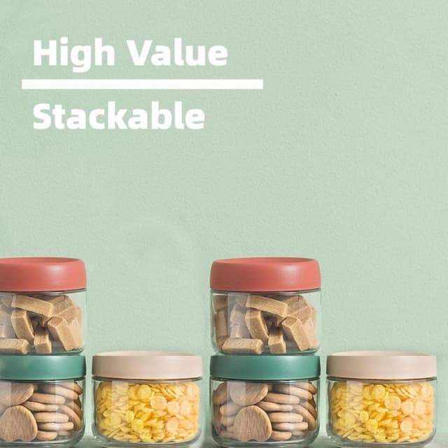 Thumbnail 2 de Eidoct 10oz Glass Jar Set for Overnight Oats 3-Pack 🫙