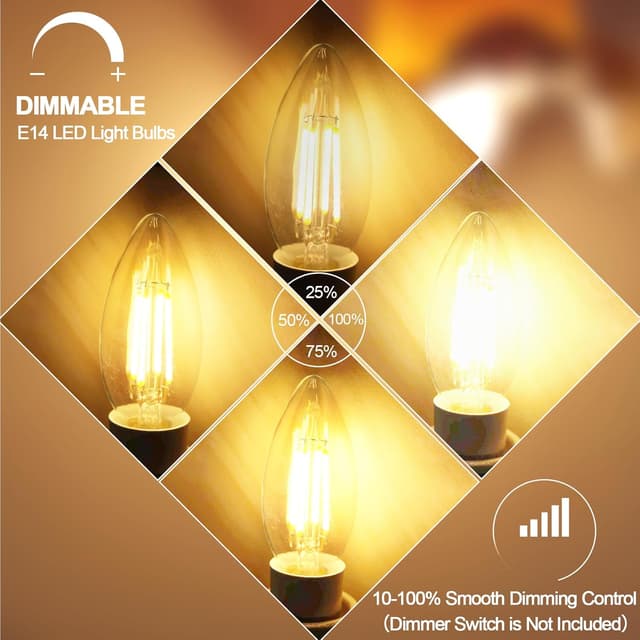 Detalle 1 de BRIMAX E14 LED candle bulbs 4W 10 pack