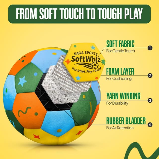 Thumbnail 5 de SAGA SPORTS SoftWhiz Safe Indoor Football Size 4