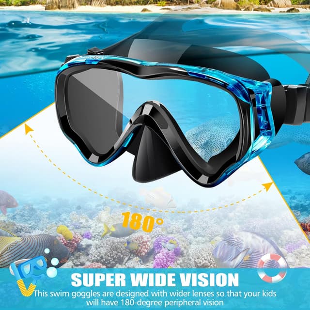 Thumbnail 2 de HIKOTEY Schnorchelset Kinder Panorama 180°