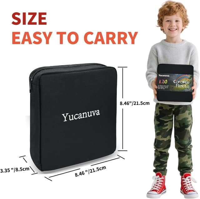 Detalle 2 de Yucanuva 120 Oil-Based Colouring Pencils Set for Adults (Zipper Case, Sharpener & Eraser)