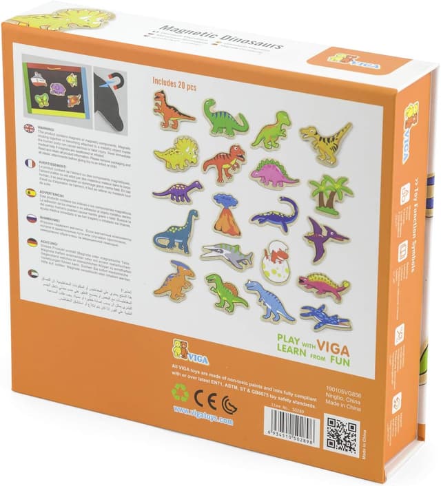 Detalle 2 de Viga Toys Magnetspielzeug Dinosaurierwelt