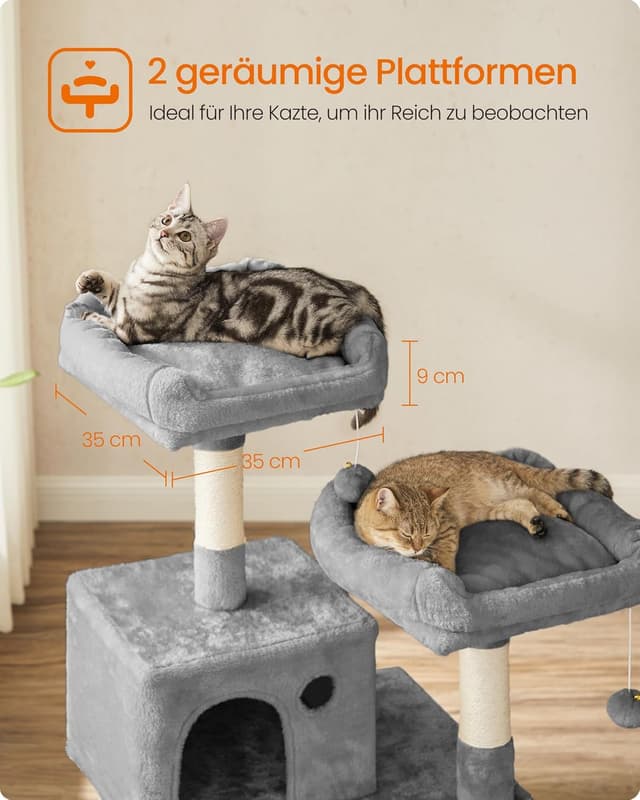 Detalle 2 de Feandrea Kratzbaum 143 cm hoch mit 11 Kratzsäulen