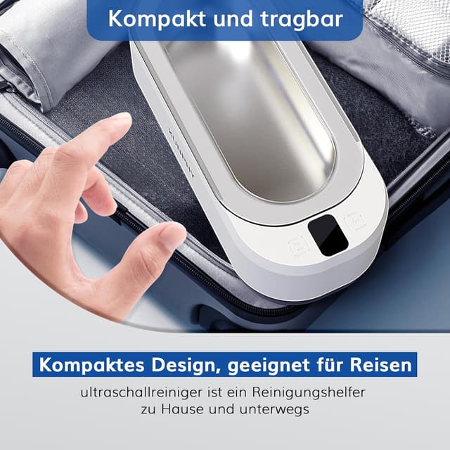 Detalle de kunphy Ultraschallreinigungsgerät 48.000 Hz – 350 ml mit digitalem Timer für Brillen, Schmuck & mehr