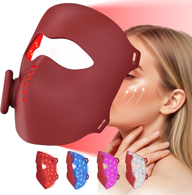 Imagen de Rkdely Masque LED visage 4 couleurs sans fil, réduction acné en OfertitasTOP