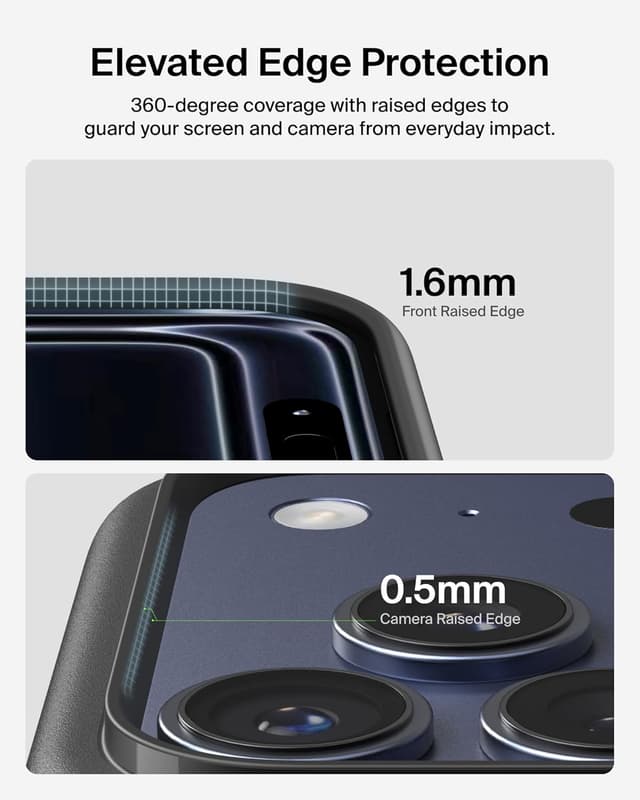 Detalle 2 de Belkin SheerForce Protect MagSafe-Compatible iPhone 17 Pro Max Case (Black) – Slim, Transparent & Shockproof