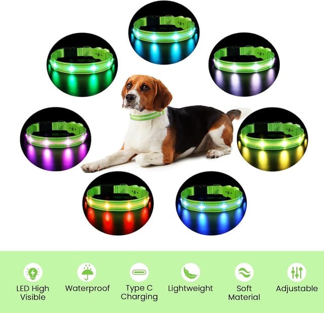 Detalle de MASBRILL Light Up Dog Collar 8 modes