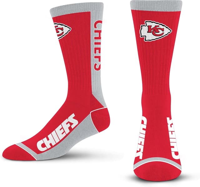Detalle de For Bare Feet NFL Unisex MVP Crew Sock (Kansas City Chiefs) – Large