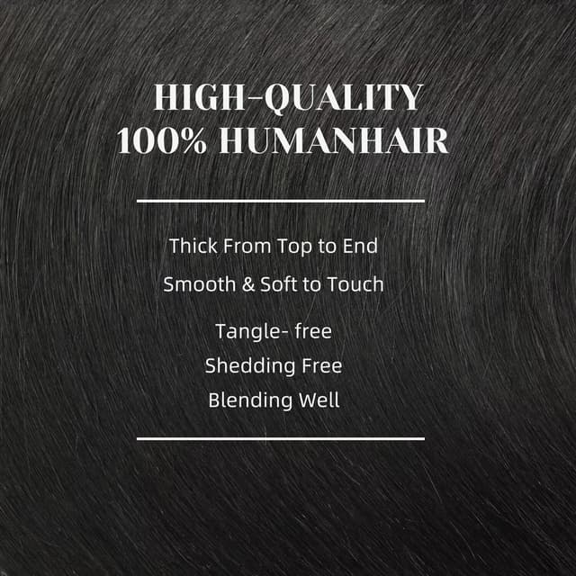 Detalle de GUDOZO Clip-in Echthaar Extensions 35 cm natürliches Schwarz (1B#) – 7-teilig, Skin Weft