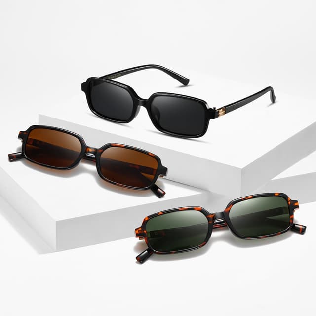 Thumbnail 5 de MASDUN Polarized Narrow Rectangle Sunglasses 3 Pack 😎