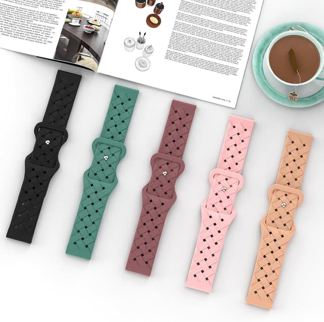 Detalle de Unbeinst silicone replacement band for Samsung Galaxy Watch 7/FE/6/5/4 (20mm, soft braided strap)