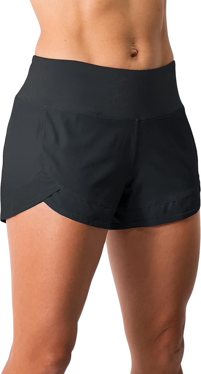 Detalle de Tough Mode Women’s 3" Lightweight Running/WOD Volleyball Shorts with Mesh Liner & Zip Pocket
