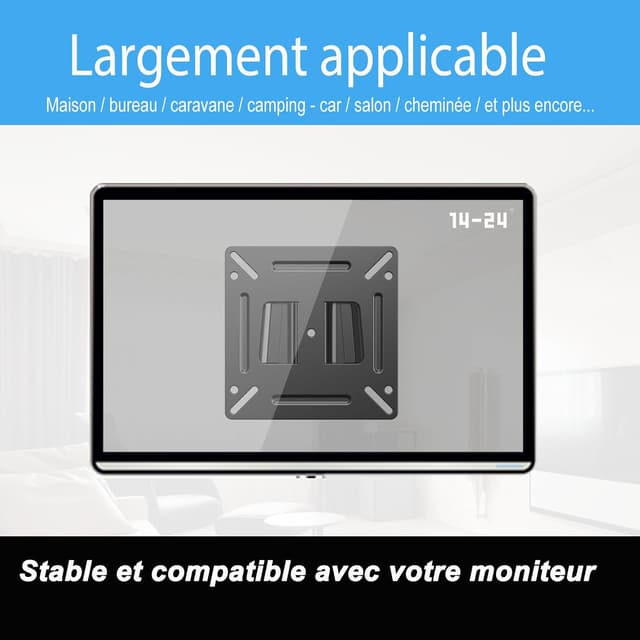 Detalle de Support mural TV/écran PC JXMTSPW VESA jusqu’à 100x100 mm (14 à 24")