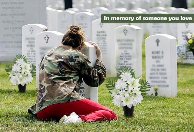 Thumbnail 5 de Oairse Artificial Cemetery Flowers 48cm