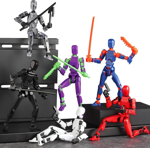 Detalle de 13 Action Figure Set (6PCS) T-Robot 13 by BOZOBO — Articulated, Movable 3D-Printed Titan Figures