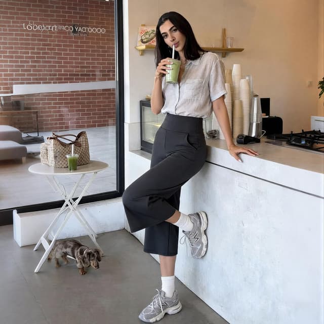 Detalle de FULLSOFT 3-Pack Women’s Wide-Leg Yoga Pants (High Waisted, Deep Pockets)