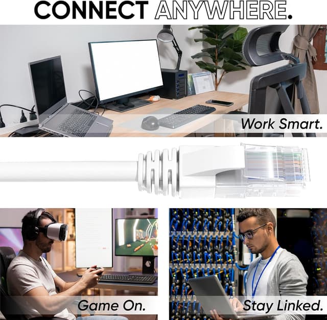 Detalle 2 de Mr. Tronic cavo Ethernet Cat 6 da 15 m (UTP) con connettori RJ45, bianco