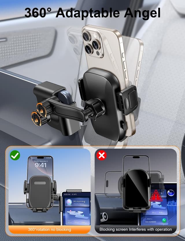 Detalle 2 de bokilino Tesla Phone Mount 360° adjustable car phone holder