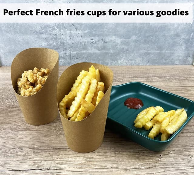 Detalle 2 de CAMKYDE 50-Pack 12oz French Fries Holder Cups (Disposable Paper Fry Cups) for Parties & Charcuterie