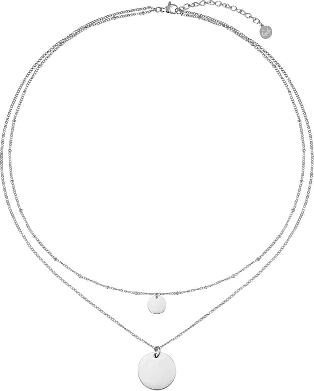 Detalle de GD GOOD.designs EST. 2015 collier double rang en acier inoxydable plaqué, résistant à l’eau
