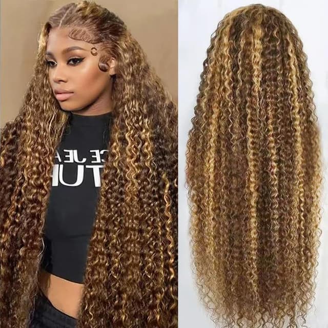 Detalle de 13x6 Deep Wave Lace Front en cheveux humains (200% densité) – Perruque lace front pré-épilée, 30 pouces