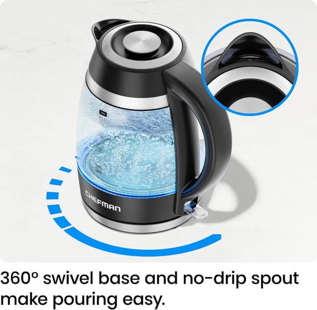 Thumbnail 5 de Chefman Electric Kettle 1.8L 3000W — Glass Kettle