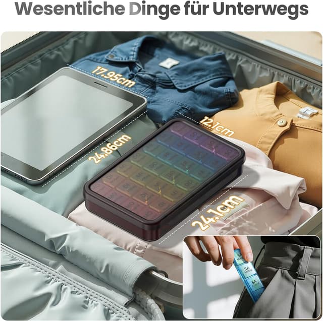 Thumbnail 6 de Doruimi Tablettenbox 7 Tage mit 4 Fächern 💊