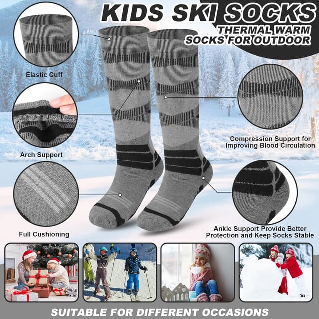 Detalle 2 de Wanchel Warme Kinder Skisocken 2 Paar