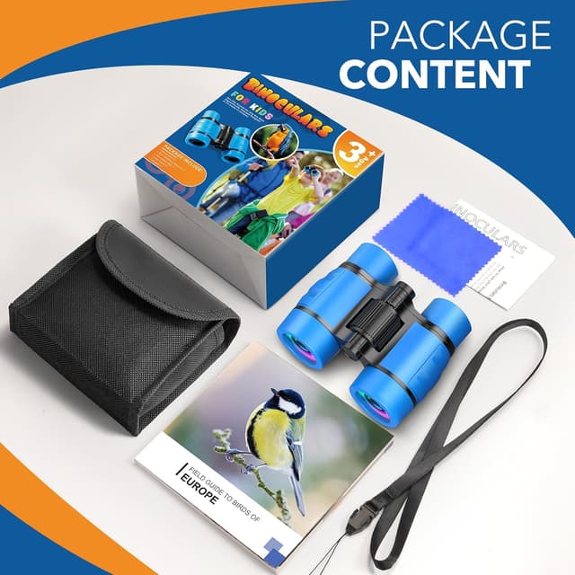 Detalle de Kids Binoculars 3–9 for Boys (4x magnification) – Early Christmas stocking filler with carry bag & strap