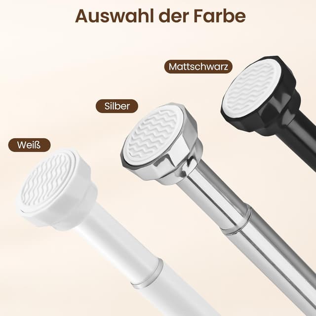 Detalle de Duschvorhangstange ohne Bohren 25 mm 73-195 cm