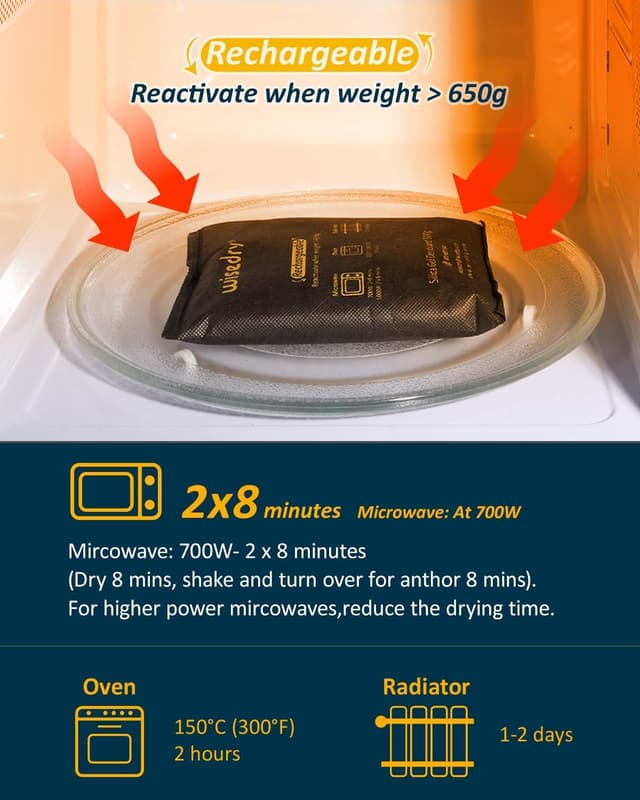 Detalle 2 de Wisedry 500 g sachets absorbeurs d'humidité pour boîtes